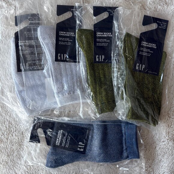 GAP Pointelle Glitter Crew Socks - Lot of 5 - Picture 1 of 2